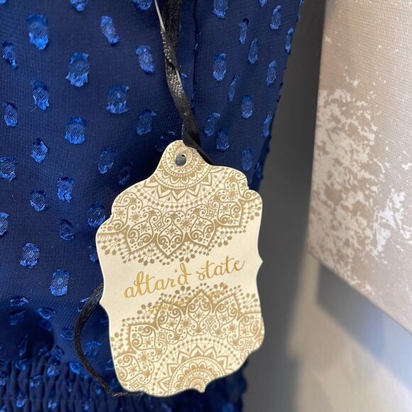 Altar’d State One Shoulder long sleeve dress (navy) - Picture 2 of 4